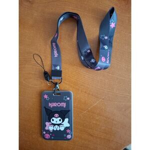 Sanrio Hello Kitty Kuromi Neck Strap Black One Size Lanyard & ID Badge Cover